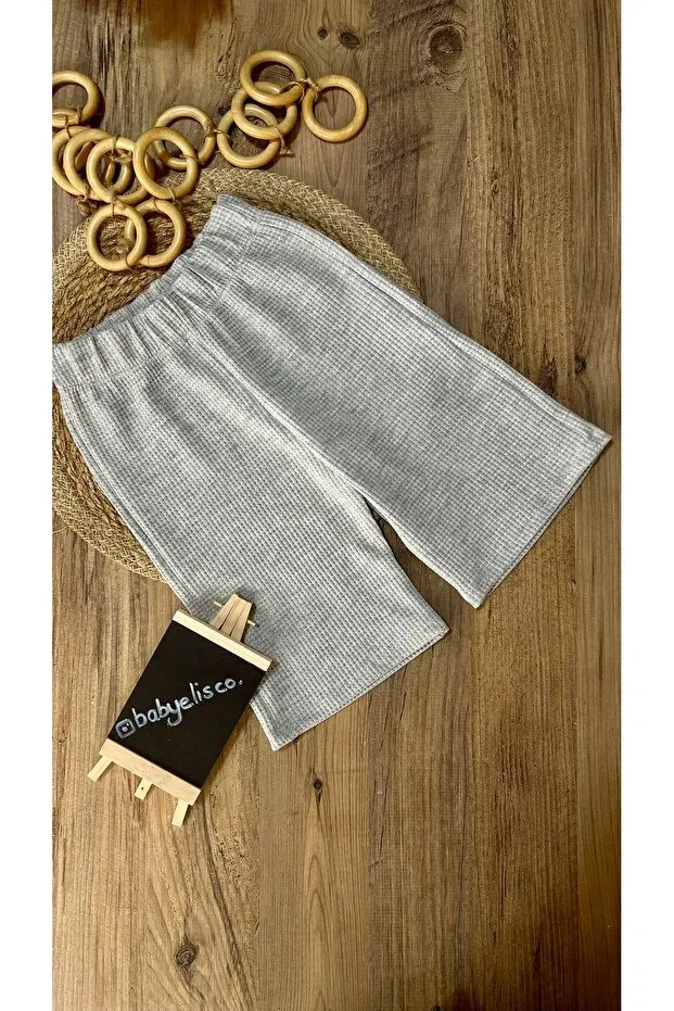 Детские шорты для девочек хлопковые Wide Leg Basics Babyelisco, Gray
