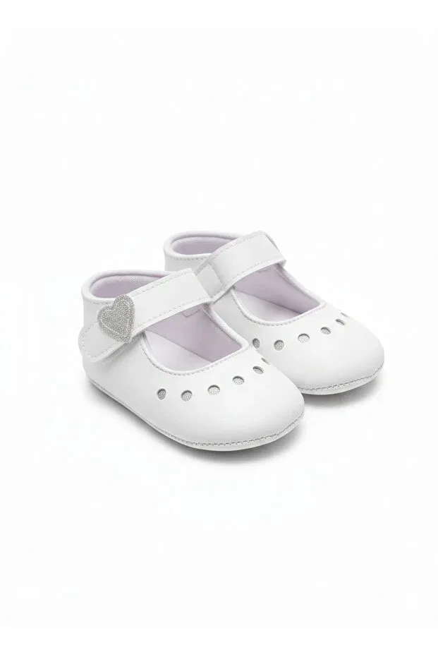 Детские балетки для девочек с принтом First Step Shoes Heart B Sema Baby, Silver