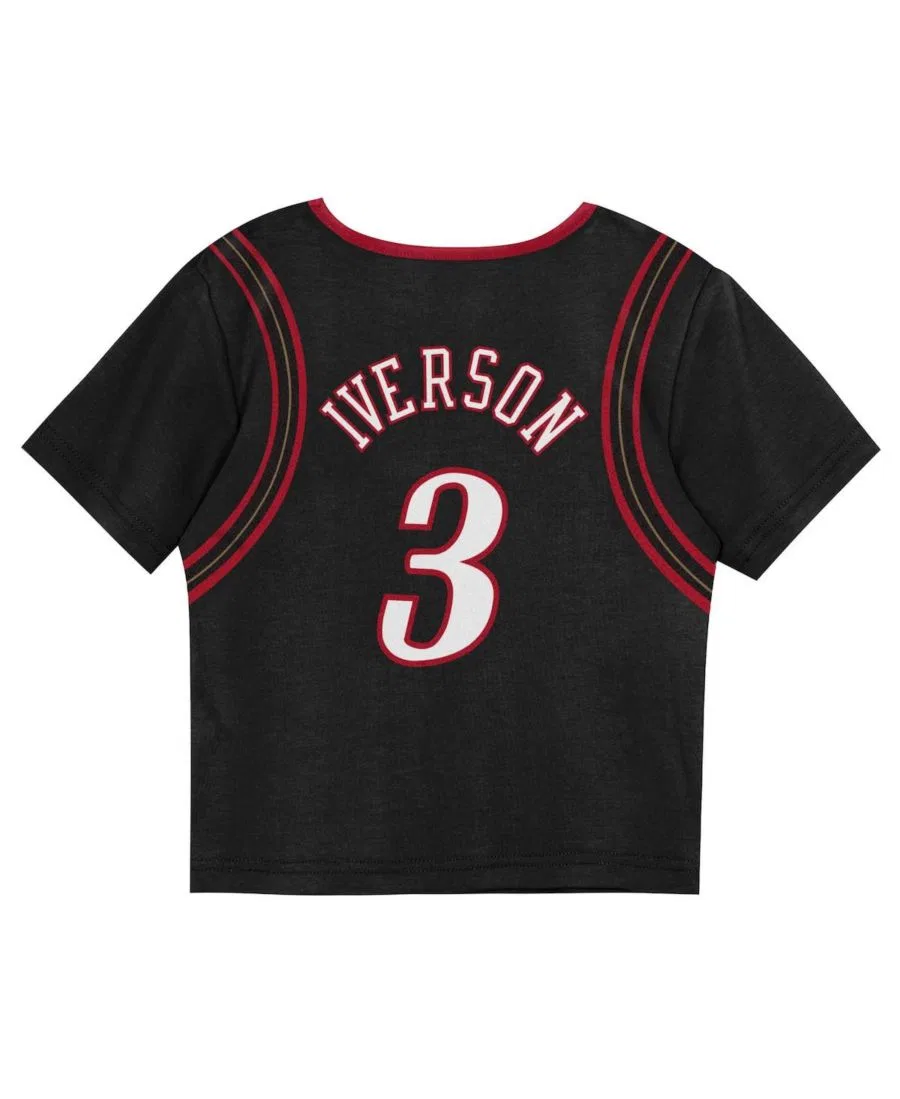 Комплект из футболки и шорт Allen Iverson Play by Place Mitchell & Ness, Black — фото 4