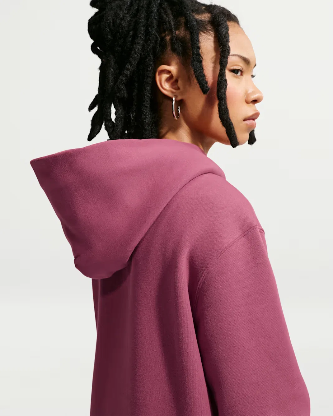 Женская толстовка с капюшоном Nike Studio Fleece Medium Weight, Pink Smoke/Sail — фото 2