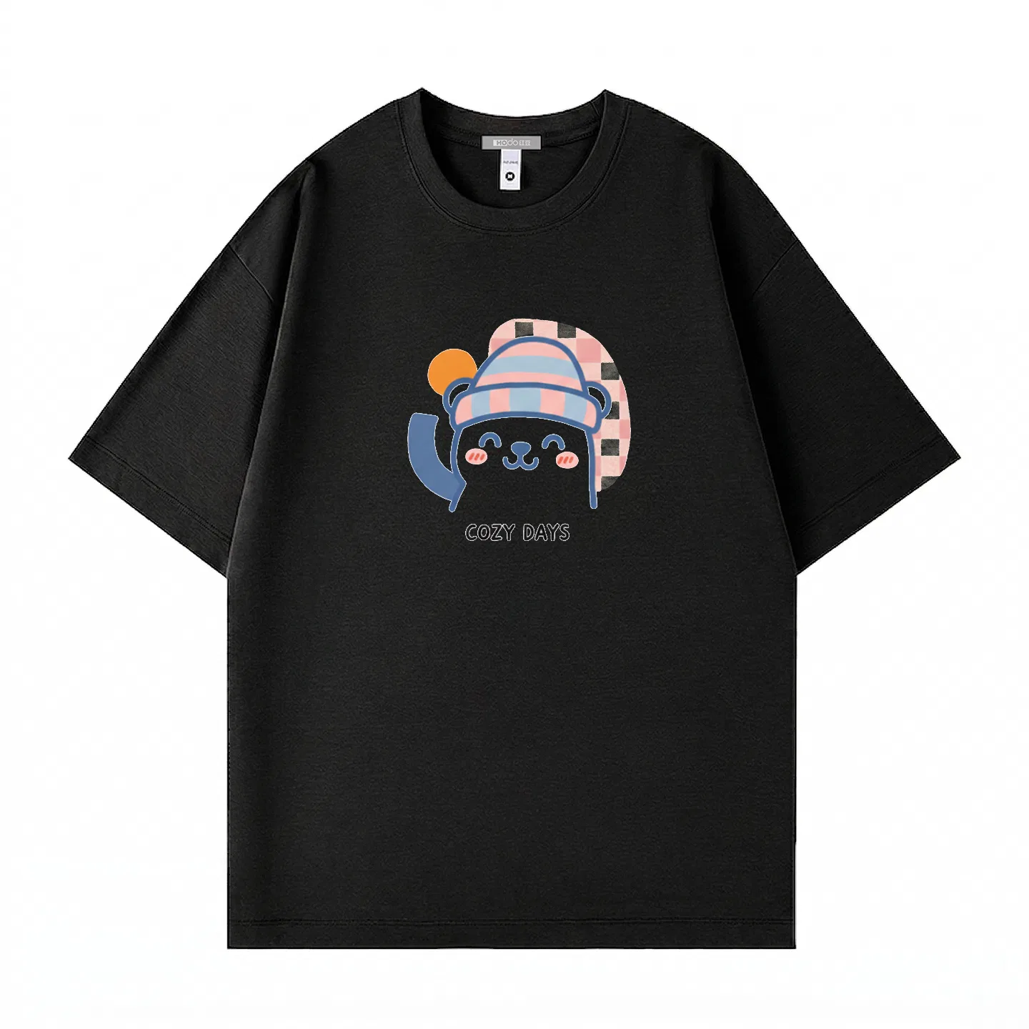 Детская футболка с принтом Red bean Red Bean Street Pattern Creative Design Everyday Commute Versatile Casual T-Shirt, Black
