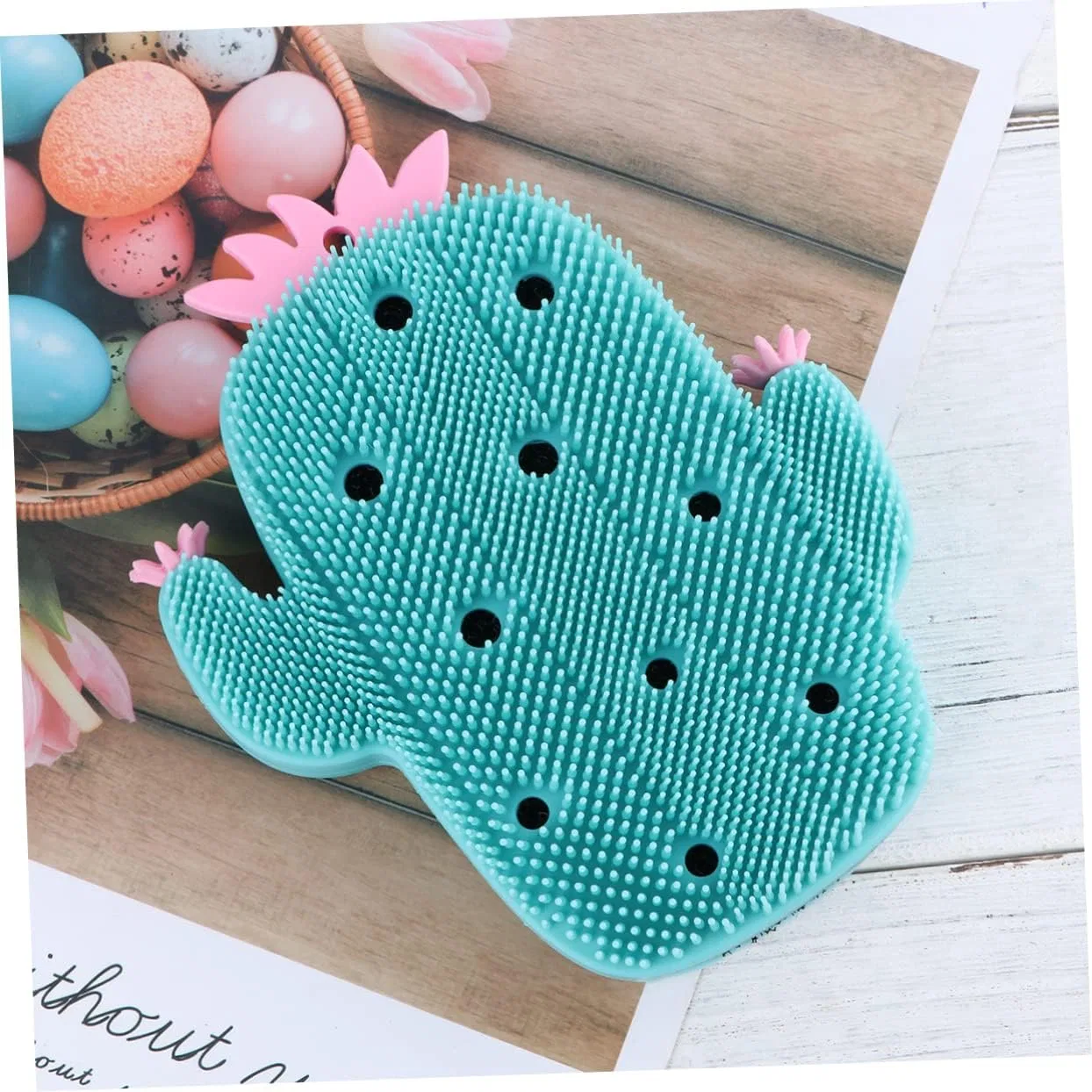 Щетка для тела, Silicone, WRITWAA, 13.5x10.3x2.5 см, Green — фото 2