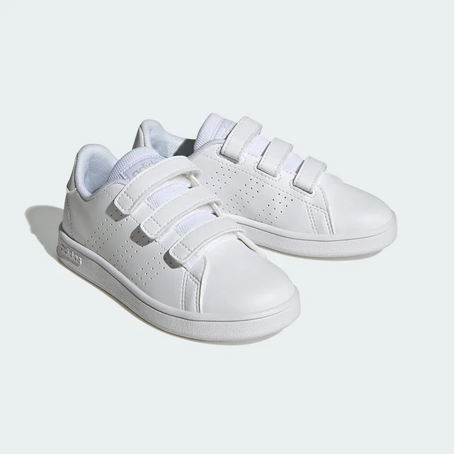 Детские кроссовки из искусственной кожи Advantage Court Lifestyle adidas, Бело-серый — фото 4