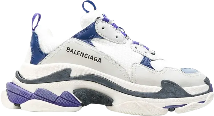 Кроссовки Balenciaga Wmns Triple S Trainer White Navy Purple, белый