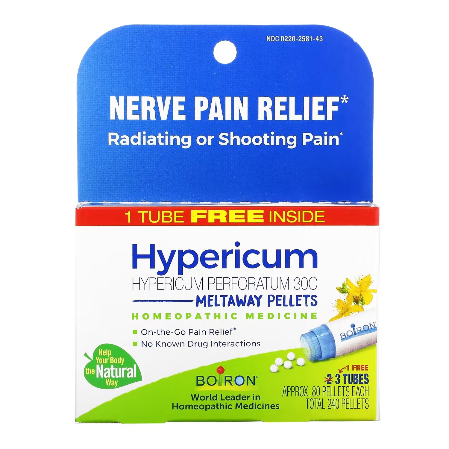 

Средство для Снятия Нервной Боли Boiron Hypericum, 80 гранул в каждом тюбике