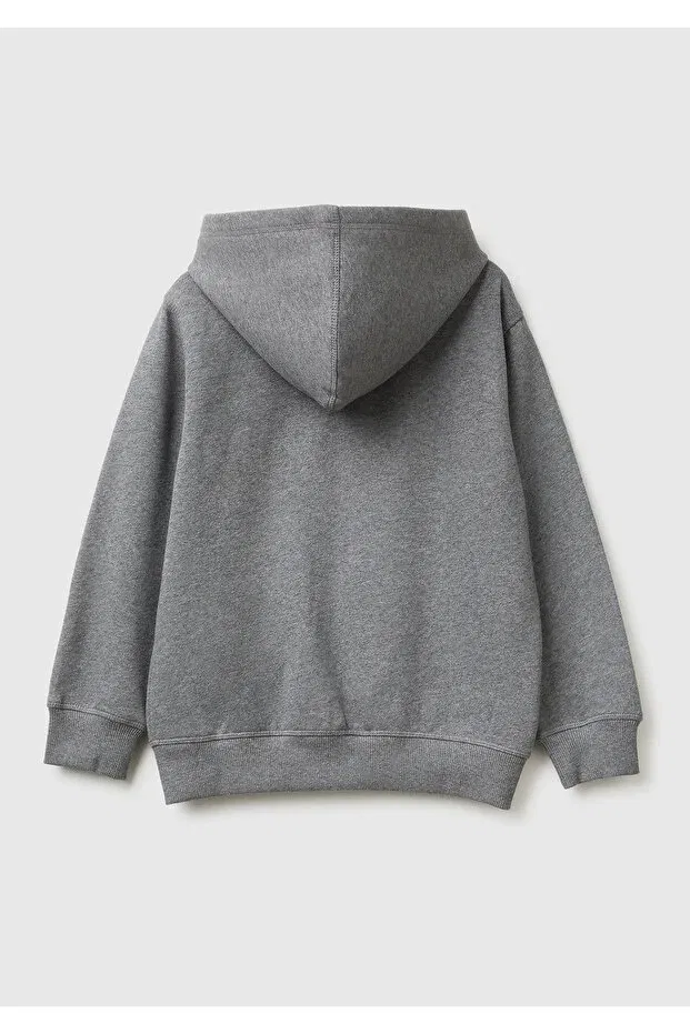Детское для мальчиков свитшот с принтом United Colors Of Benetton, Anthracite Melange — фото 2