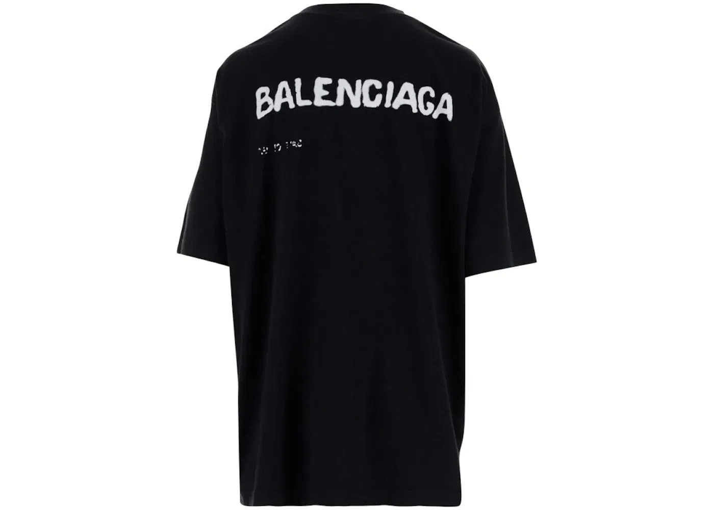 Мужская футболка с принтом Balenciaga Hand Drawn Oversized Logo T-shirt, Black/White — фото 2