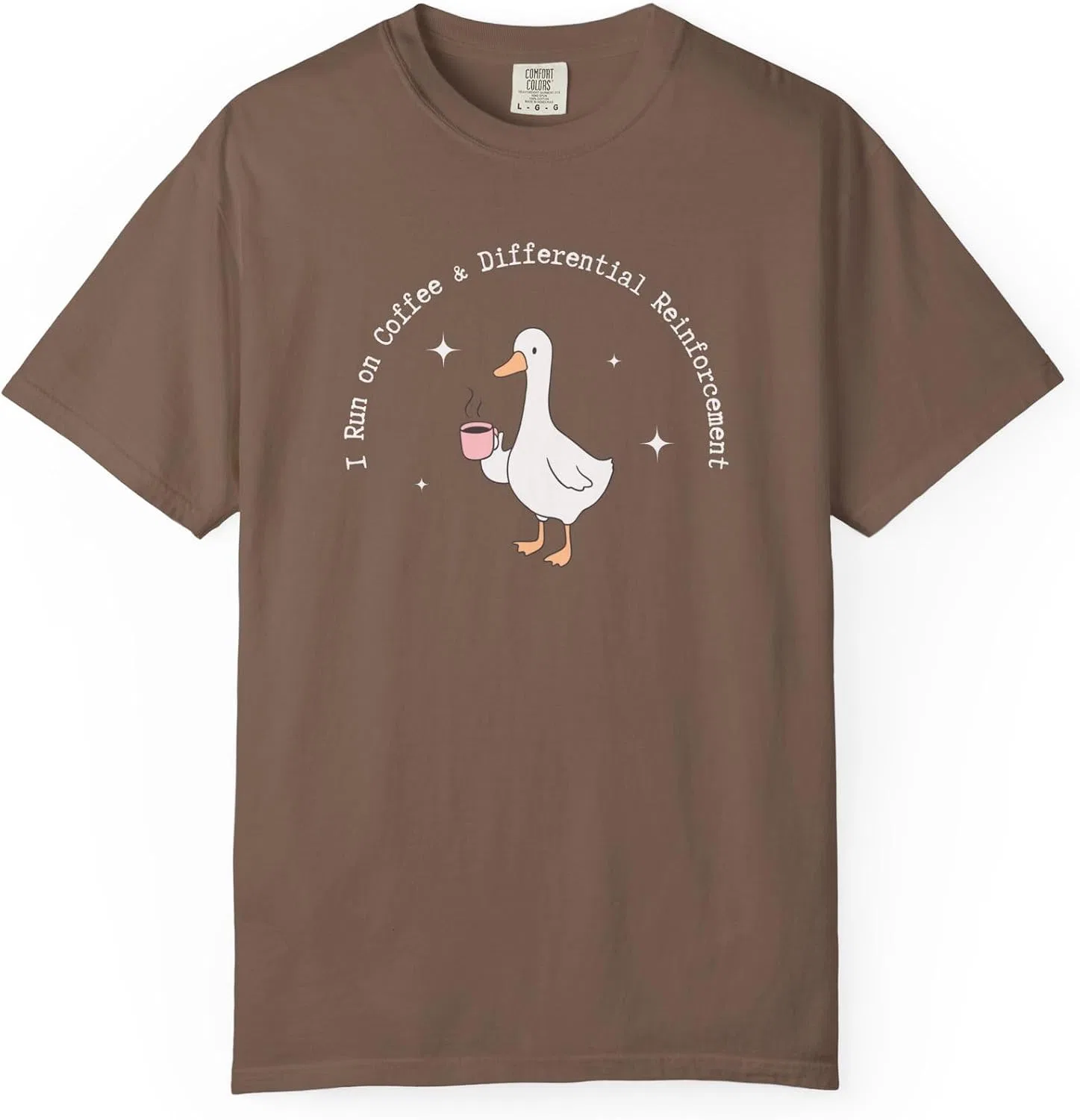 Футболка с принтом гуся и кофе Comfort Colors, Espresso