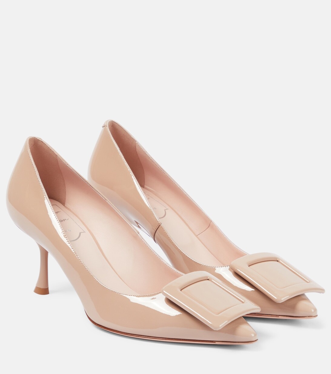 Туфли-лодочки Viv' In The City 65 из лакированной кожи Roger Vivier, бежевый