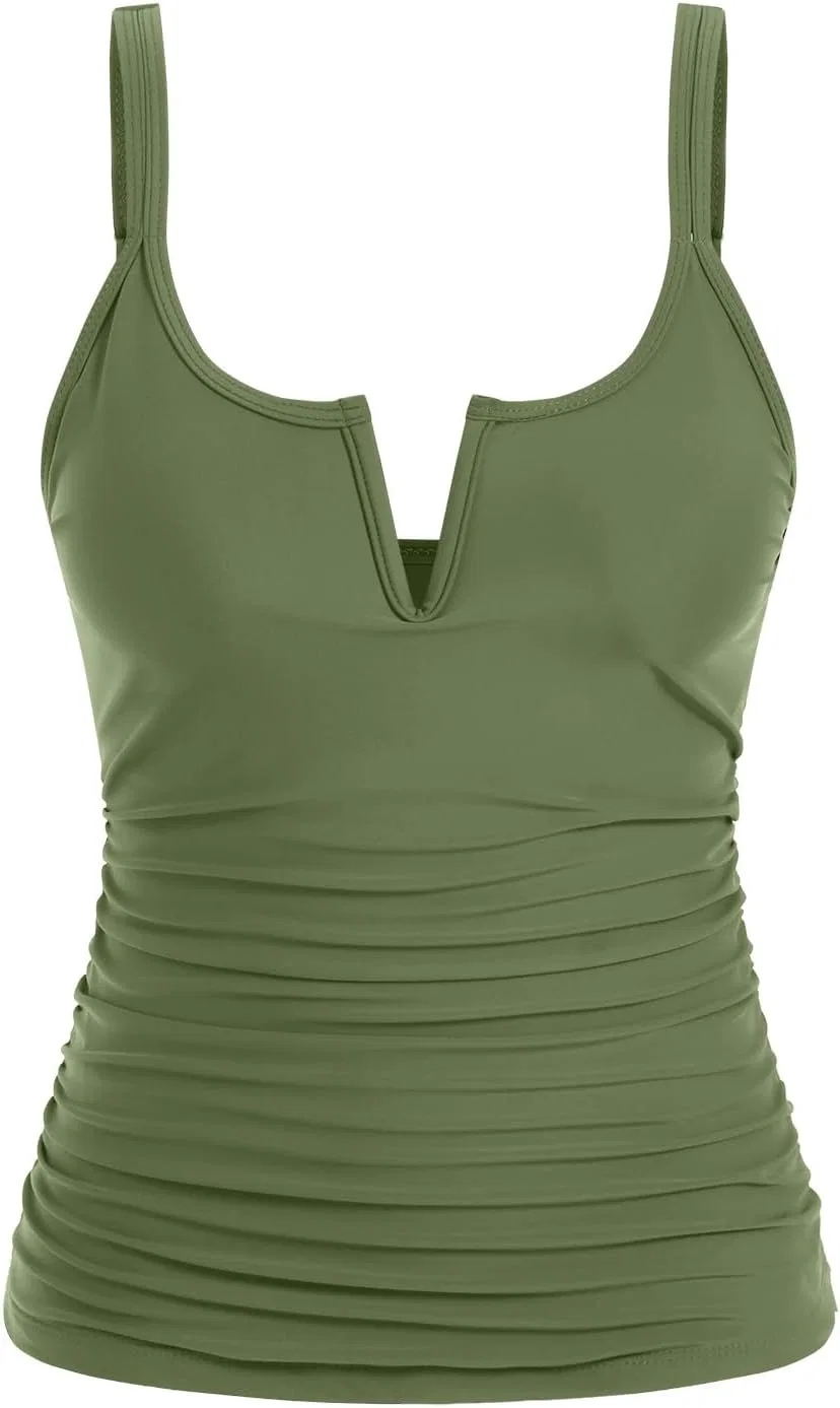 Женский танкини с рубашкой V-образным вырезом, Army Green — фото 3