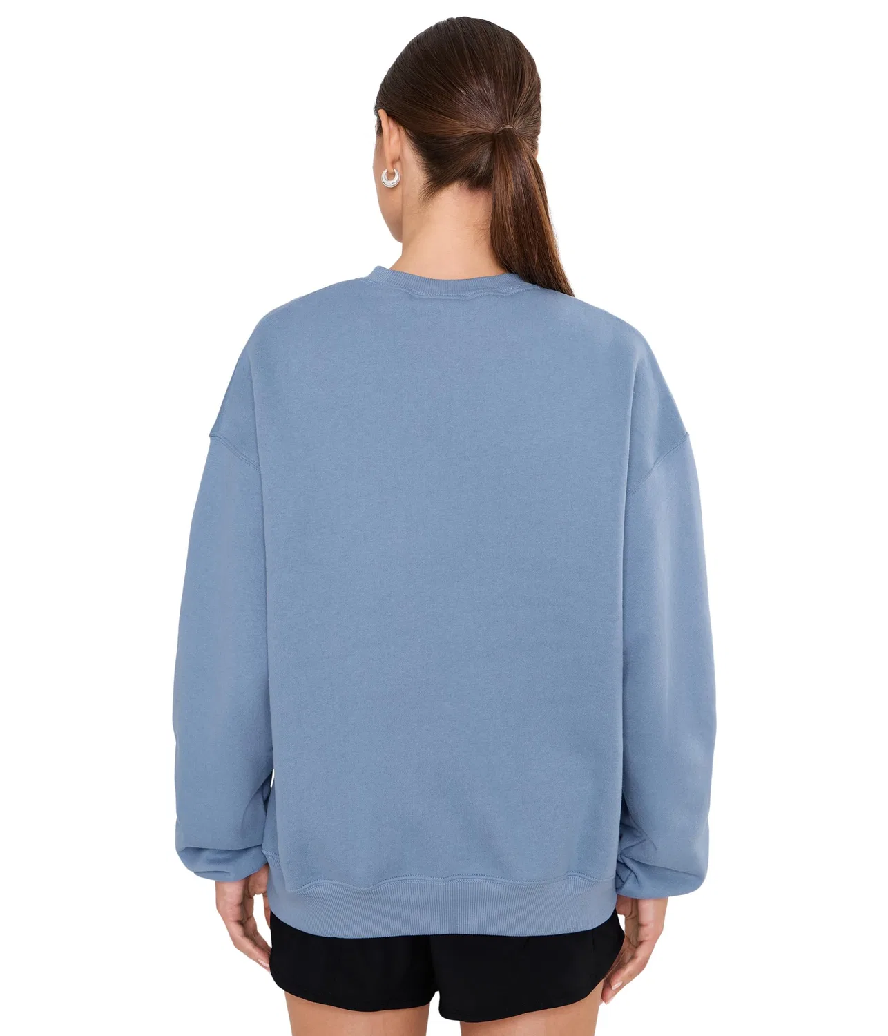 Толстовка Studio Fleece средней плотности с круглым вырезом свободного кроя Nike, Work Blue/Sail — фото 4