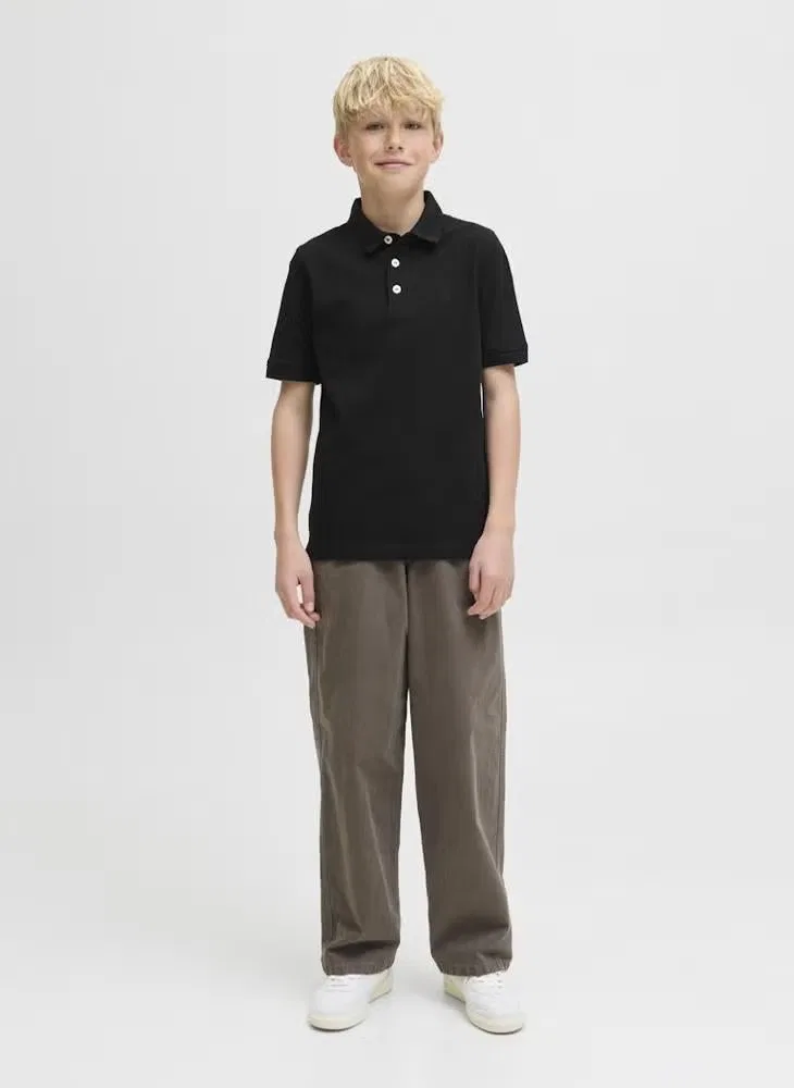Поло классическое хлопковое Jack & Jones Junior, черный — фото 4