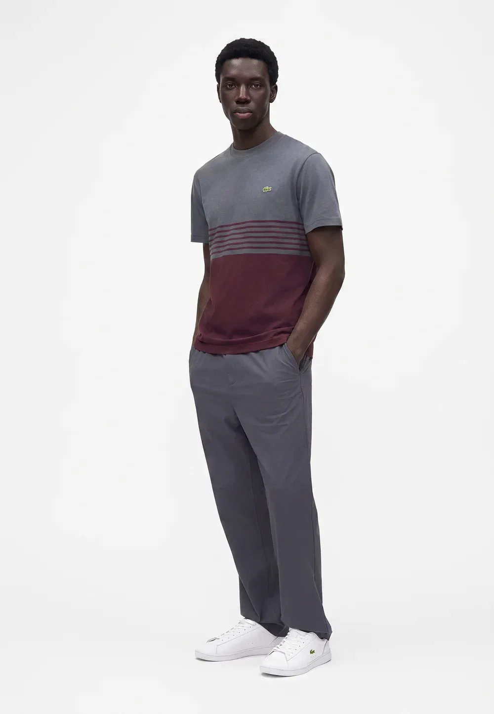 Футболка с принтом Lacoste, Graphite/Oxalis — фото 2