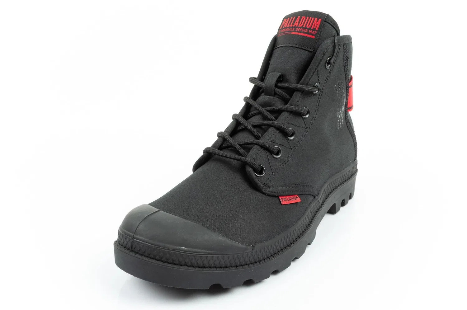 Детские высокие кеды Palladium Pampa Hi Dare, Schwarz Rot — фото 3