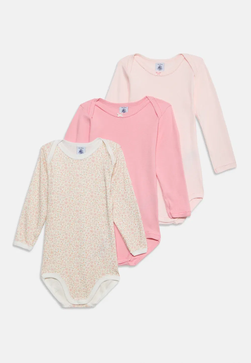 Bebe debout 3 pack - body Petit Bateau, Pink