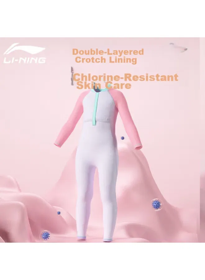 Купальник детский с длинным рукавом и штанами Li-Ning, фиолетово-синий — фото 3