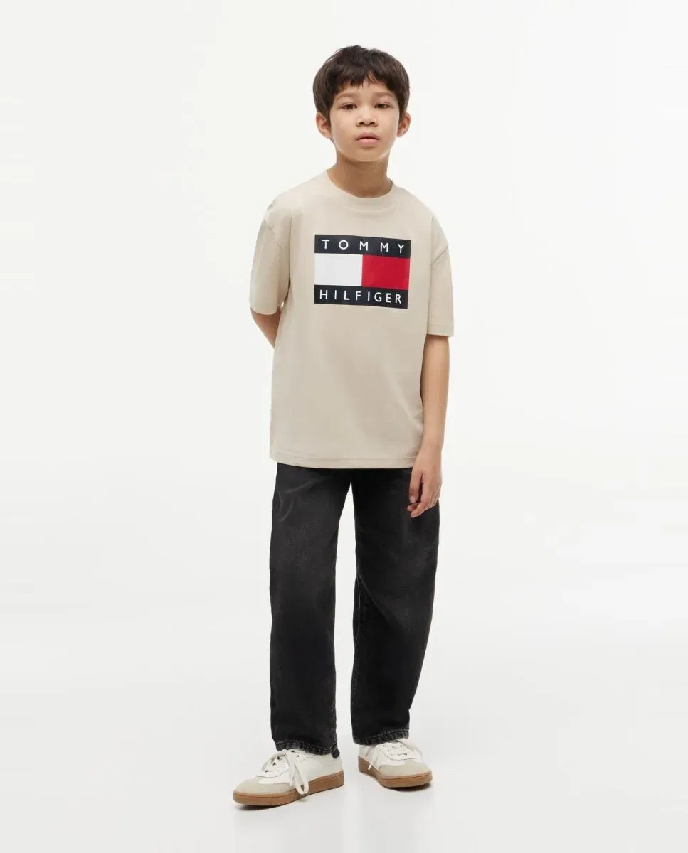 Детская футболка для мальчиков с принтом Tommy Hilfiger, Negro — фото 4