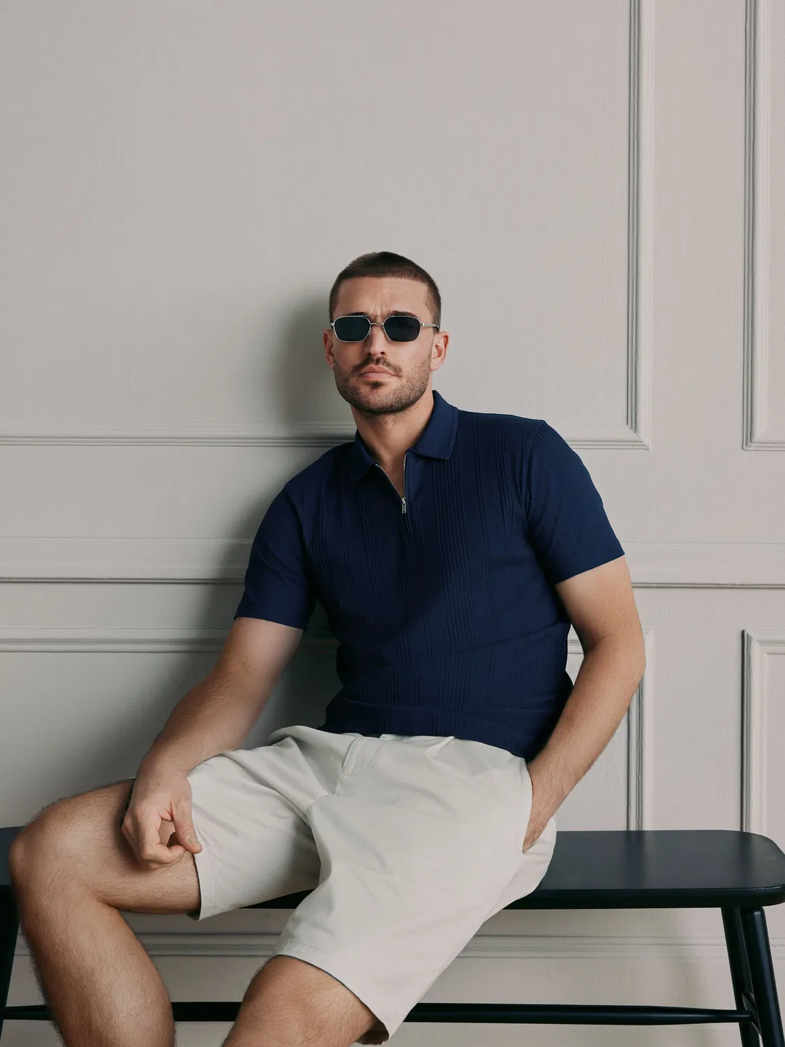 Поло Supima Cotton Ribbed, N. Premium Next, темно-синий — фото 3
