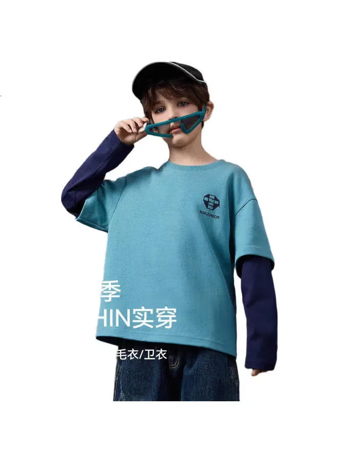 Футболка с длинным рукавом с принтом 24.soft/warm Ask Junior, зеленый — фото 2