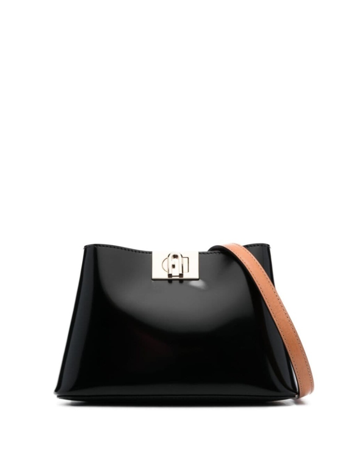 

Furla лакированная сумка на плечо Fleur, черный