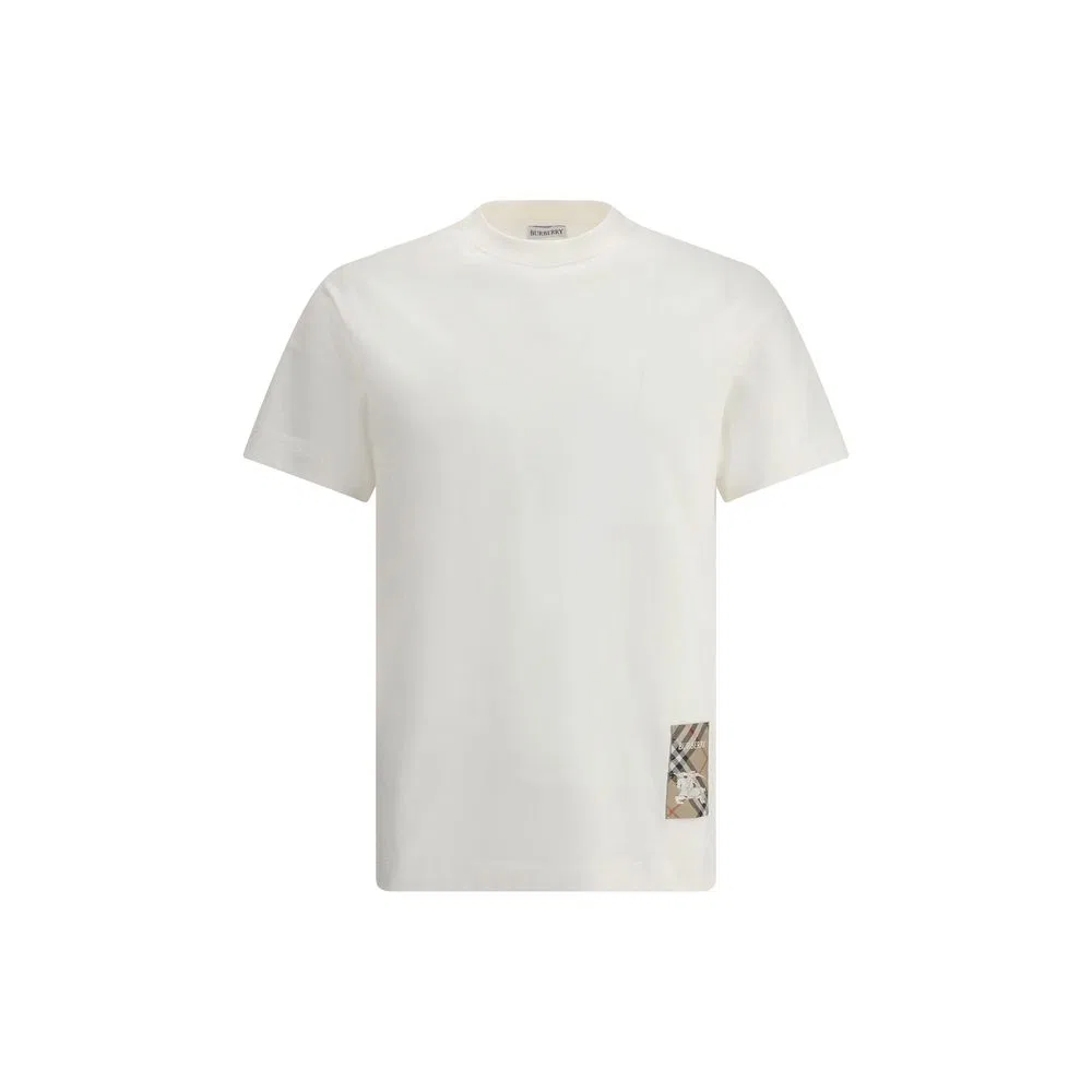 Мужская футболка с патчем White Cotton T-Shirt Burberry, White