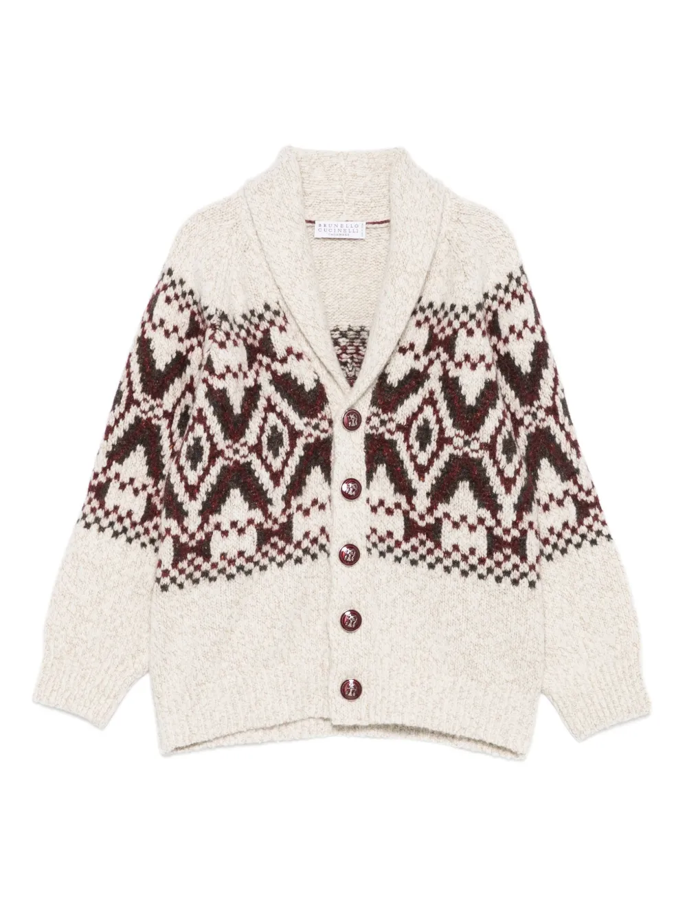 

Кардиган с узором Brunello Cucinelli Kids, нейтральный
