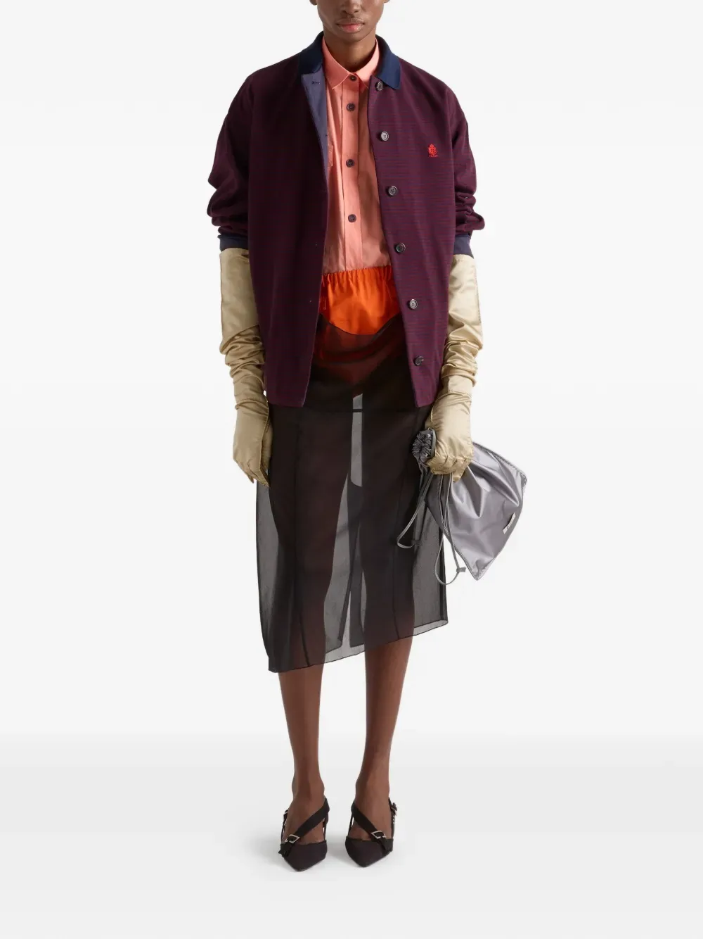 Рубашка из хлопкового поплина Prada, розовый — фото 2