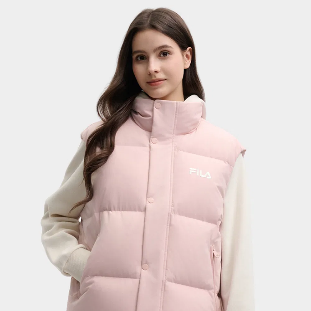 Детский жилет утепленный с воротником-стойкой Bare Pink FILA — фото 4