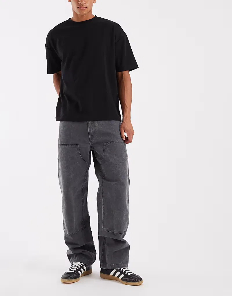 Джинсы Levi's Workwear 568 свободного прямого кроя с двойными коленями, выцветшего серого