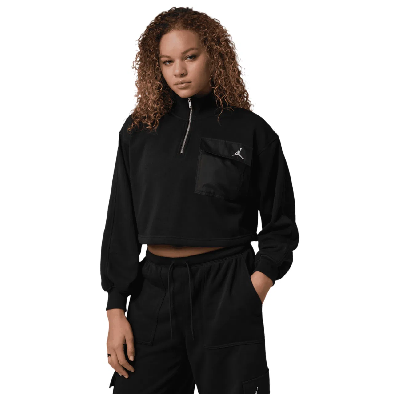 Женская флисовая кофта с четверть-застежкой Brooklyn Fleece Jordan, черный