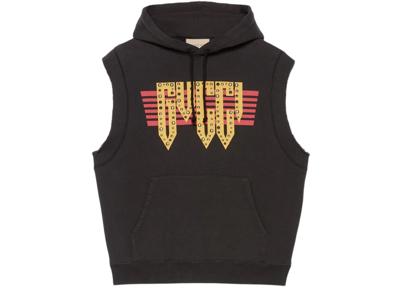 Мужской свитшот без рукавов из хлопкового джерси Sweatshirt Gucci, Black/Yellow/Red
