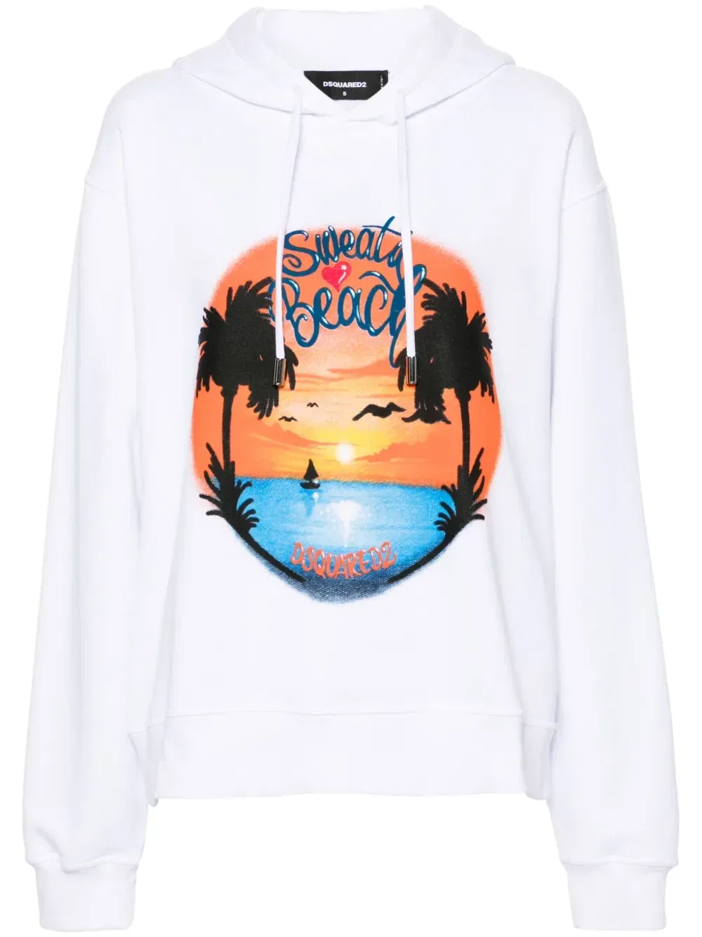Худи Cool Fit с графичным принтом Dsquared2, белый