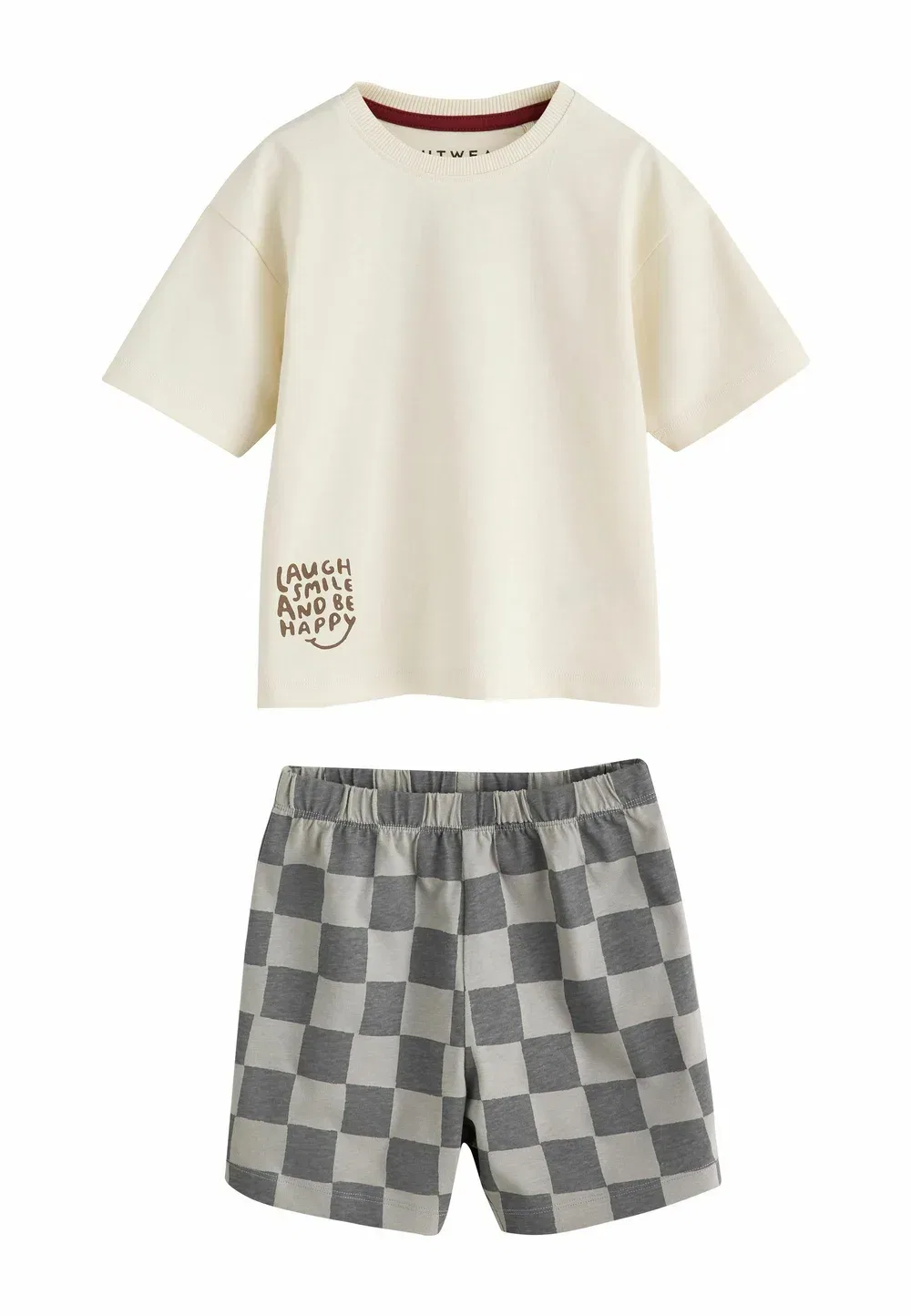 Пижамный комплект из трех шорт и шорт стандартного кроя Next, Khaki Grey Maroon — фото 3