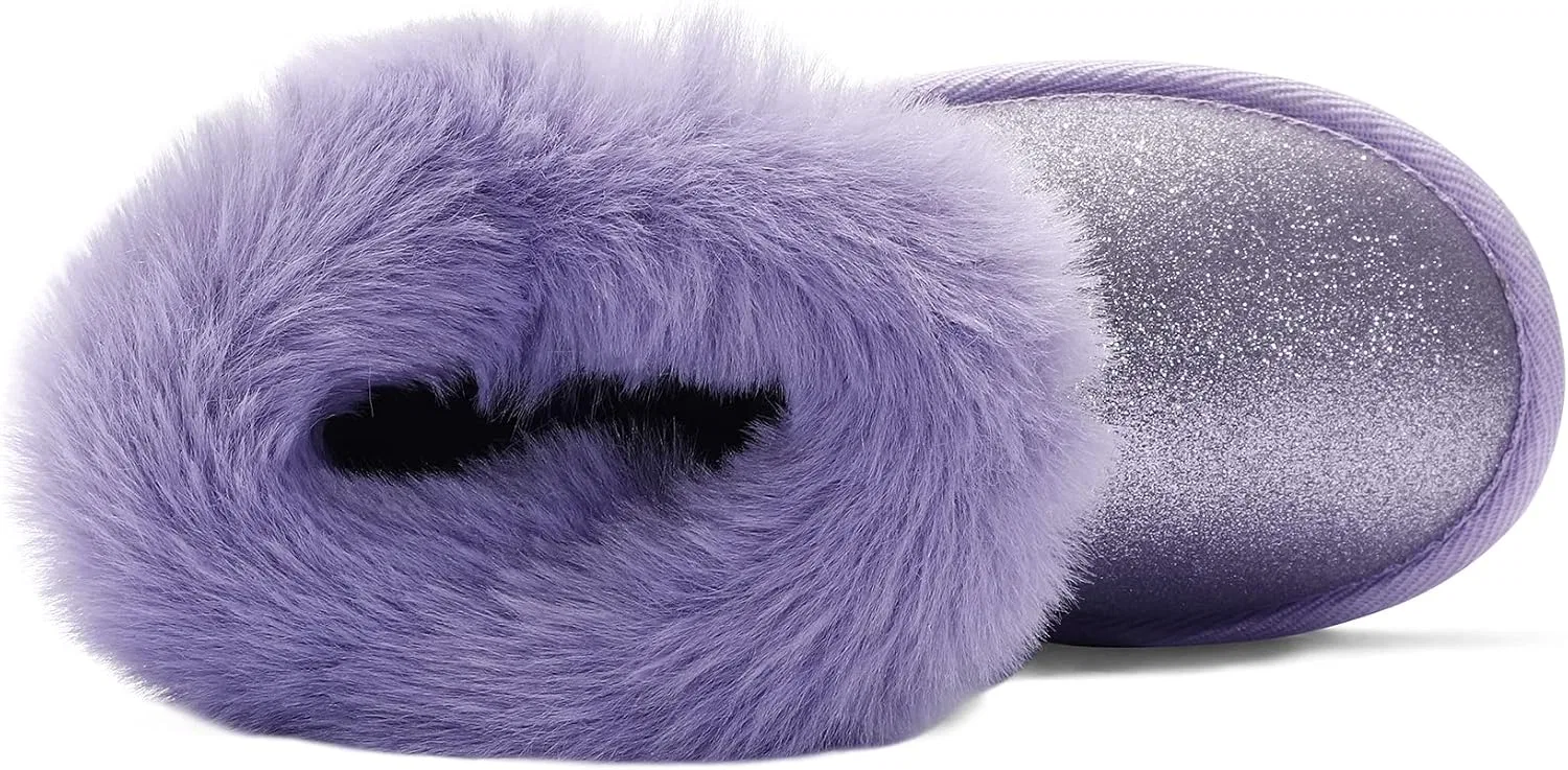 Детские зимние сапоги для девочек с мехом и блестками K KomForme, New Purple — фото 3