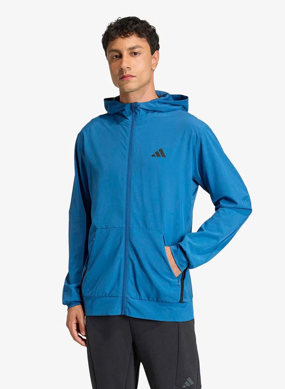 Худи на молнии с капюшоном D4T workout full-zip Adidas, петроль