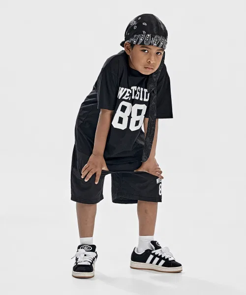 Детский комплект из куртки и футболки с принтом Westside 88 TAKEASY KIDS, Black — фото 4