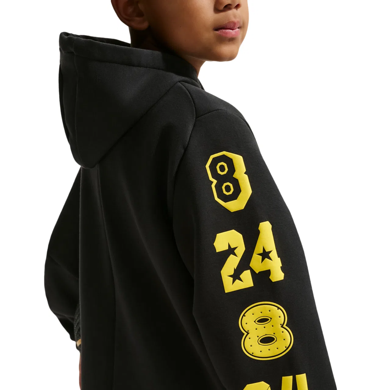 Худи для мальчиков Fleece Pullover Hoodie ASW Nike, черный/желтый — фото 4