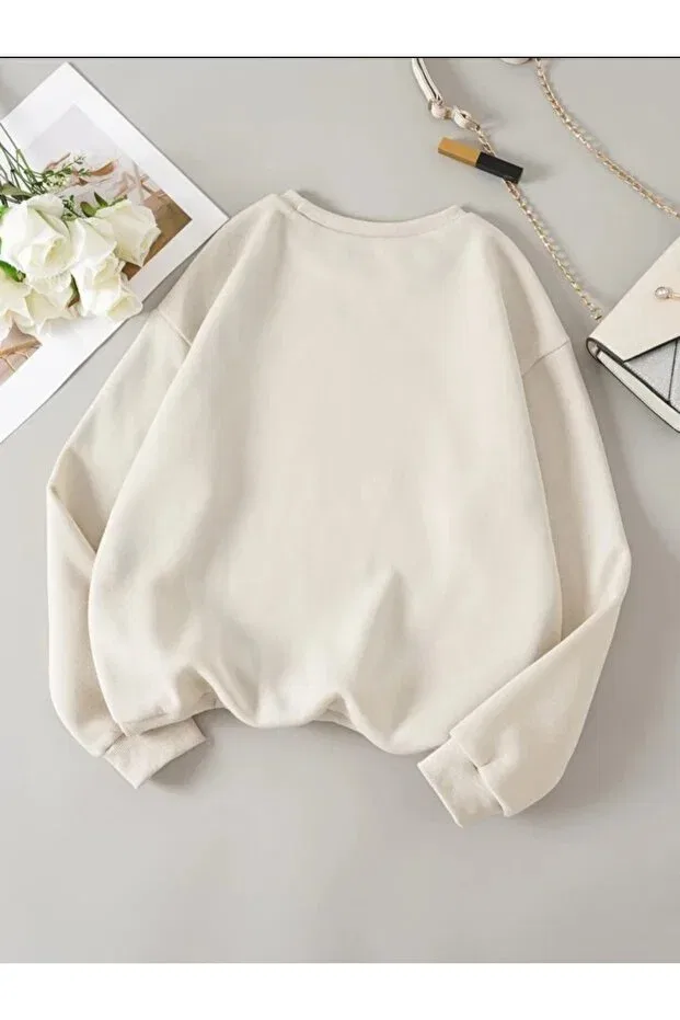Детские свитшот для девочек с принтом Bratz, Serays Moda, Beige — фото 2