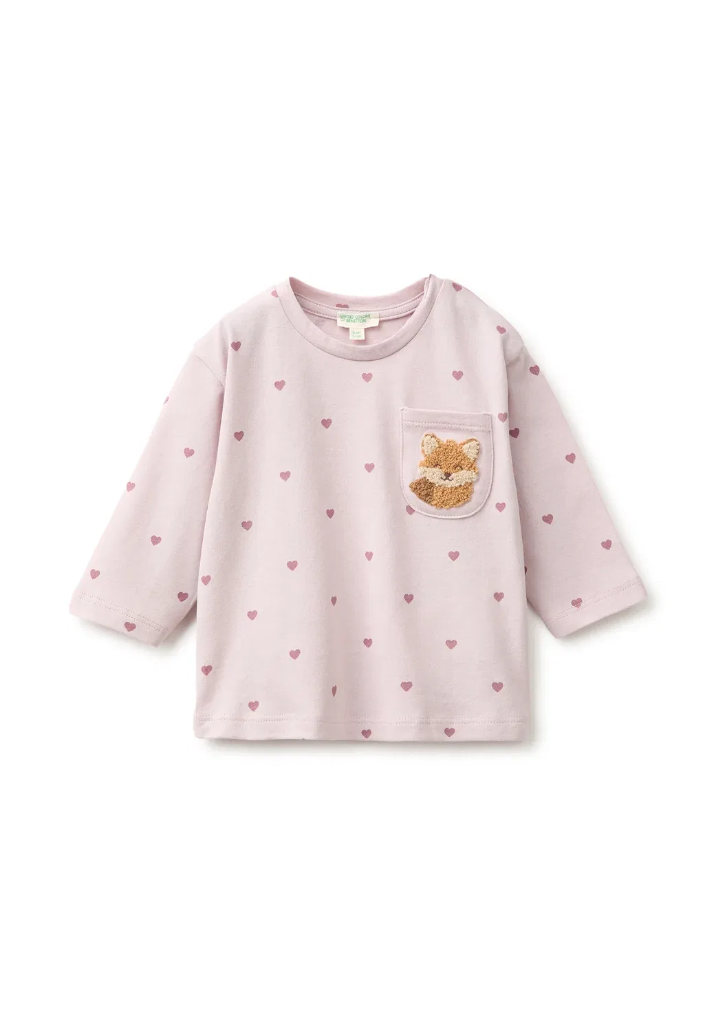 Унисекс - футболка с длинными рукавами United Colors Of Benetton, Pink