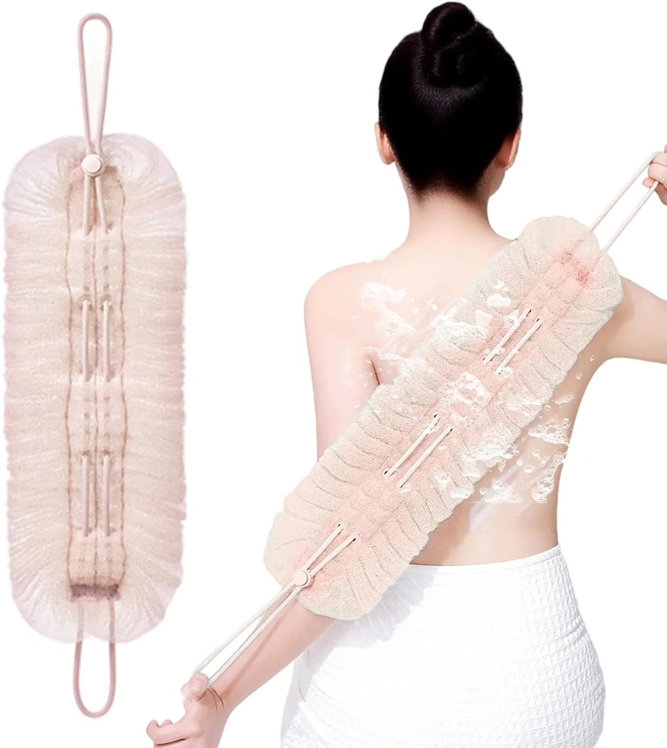 2-in-1 Душ-скраб с длинной ручкой, Nylon, Rose Generisch