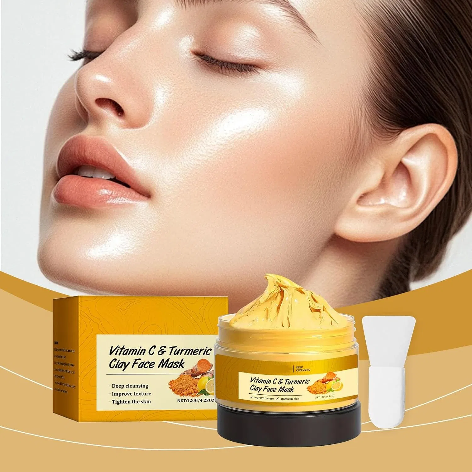 Маска для лица глиняная, Turmeric Vitamin C, 120 г Generisch — фото 2