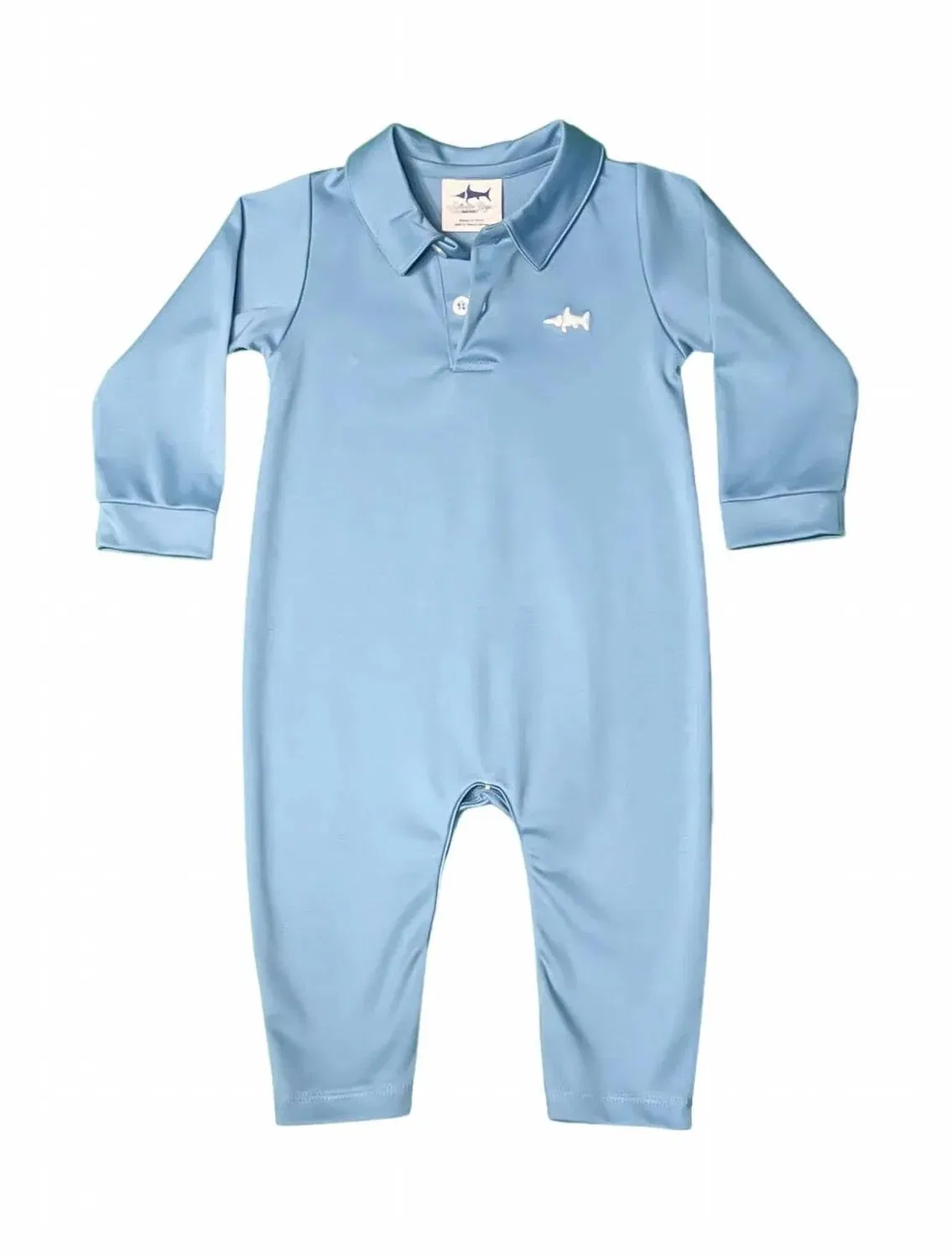Детский боди-комбинезон с поло и длинным рукавом Signature Pima Polo Romper Saltwater Boys Co., Niagara