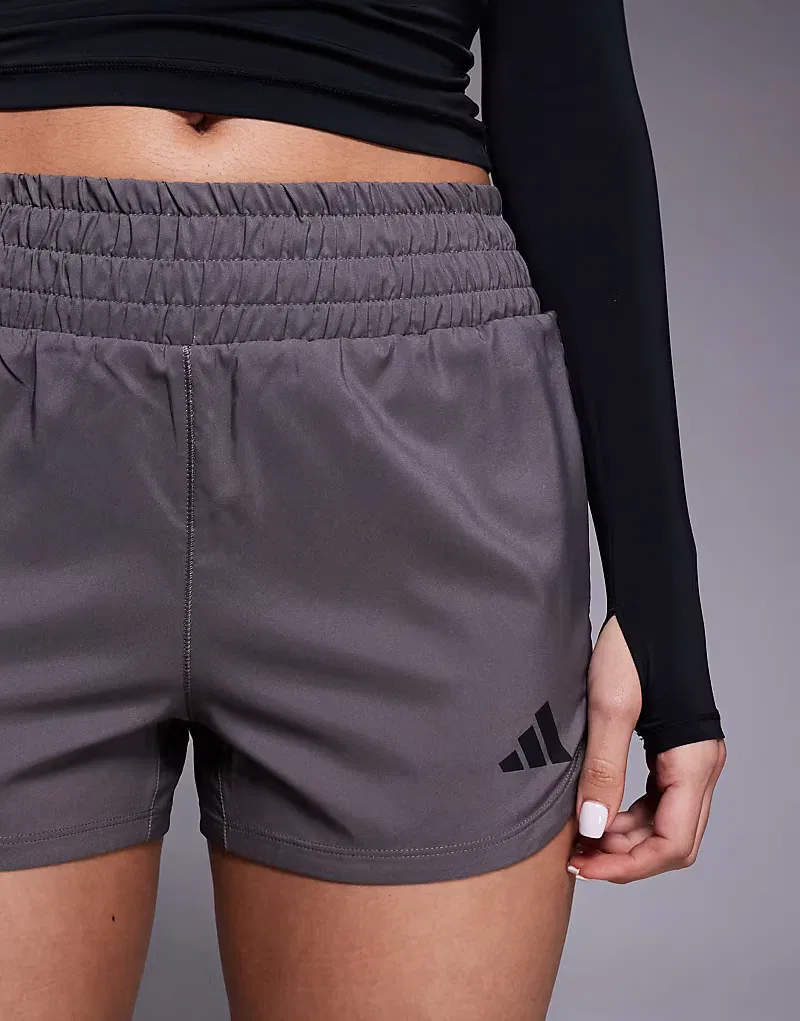 Шорты Adidas Training Pacer с высокой талией, темно-серые — фото 3