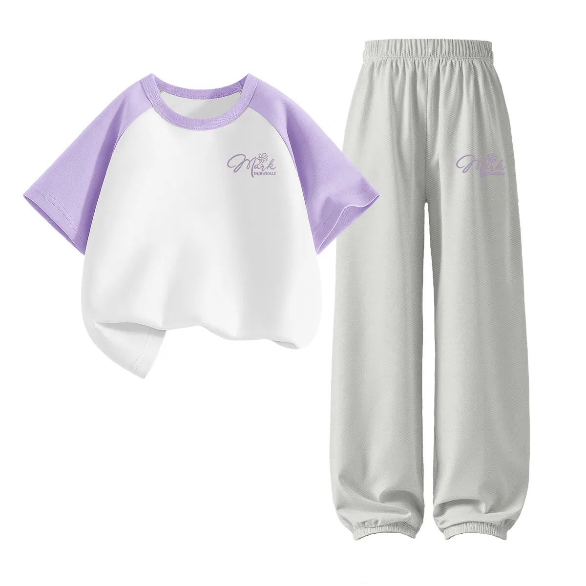 Детский спортивный костюм FAIRWHALE, MZ Line Floral K Purple White+MZ Line Floral K Glacier Gray