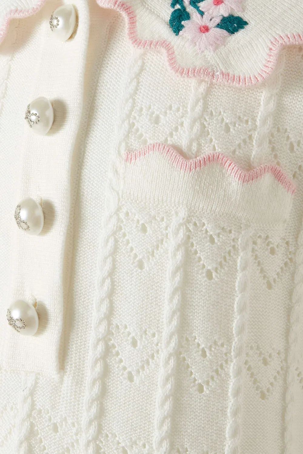 Платье с принтом в виде сердец Heart Knit Dress Self Portrait — фото 3