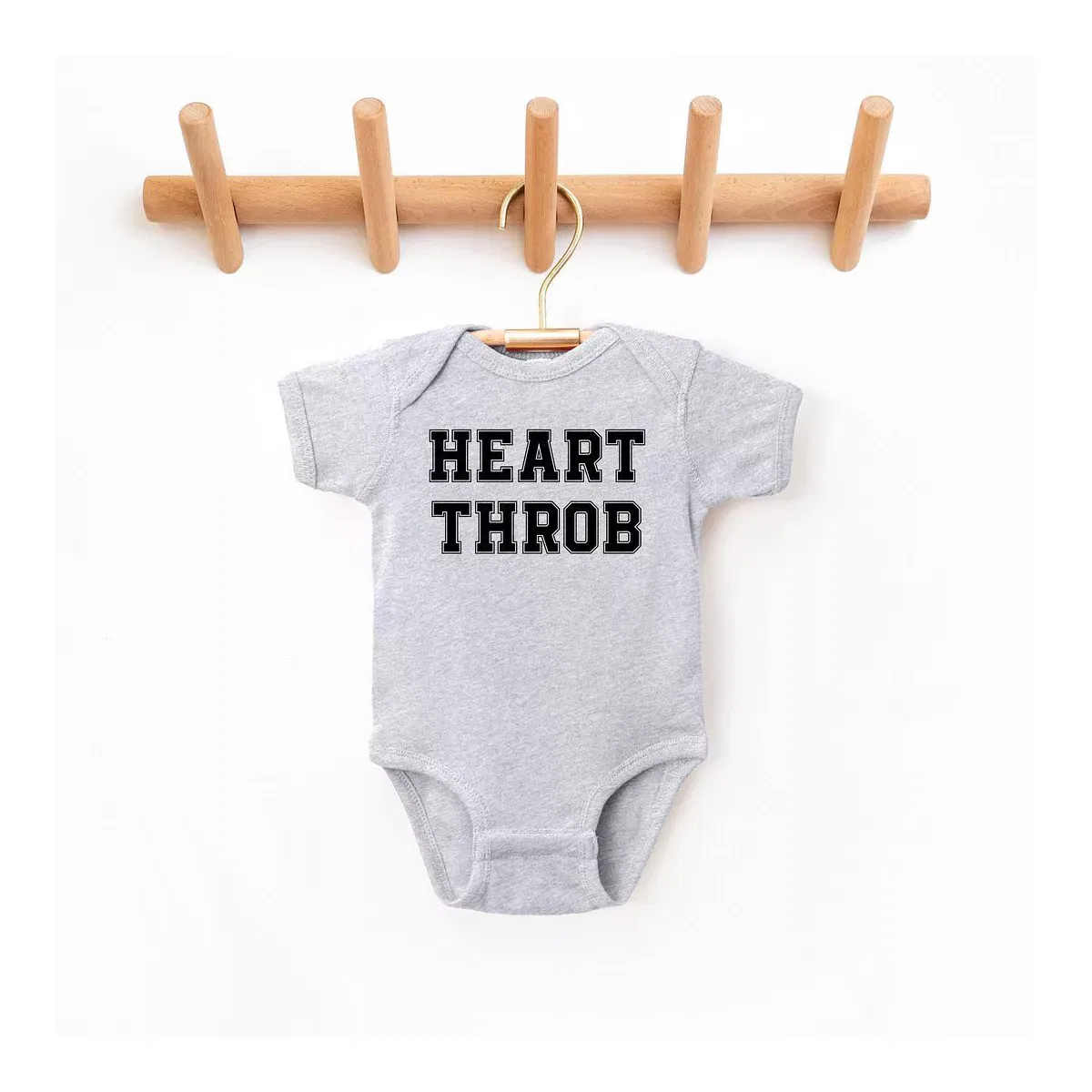 Детский боди с коротким рукавом Heart Throb The Juniper Shop, Heather Grey