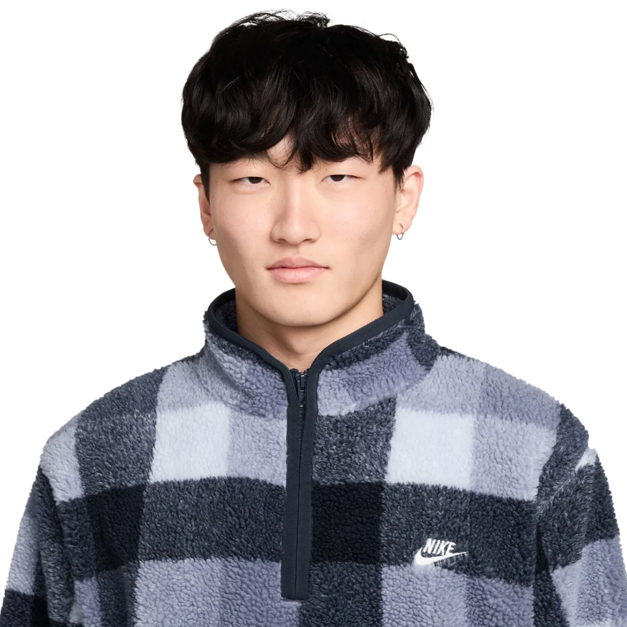 Толстовка мужская Nike Club Seasonal Winterized All Over Print Half-Zip, цвет Navy/Blue — фото 3