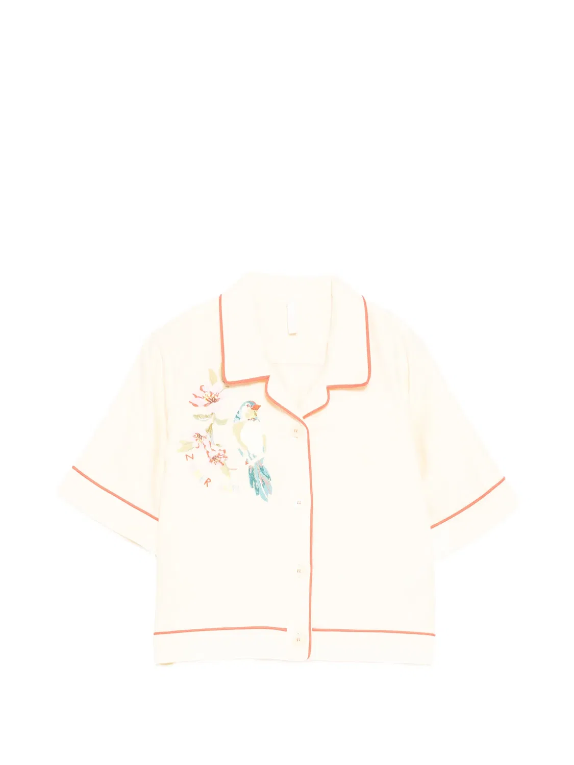 Рубашка с вышивкой Zimmermann Kids, нейтральные цвета