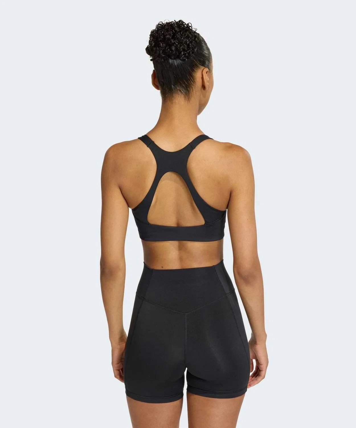 Женский спортивный бюстгальтер средней поддержки Optime Workout Adidas, Black — фото 2
