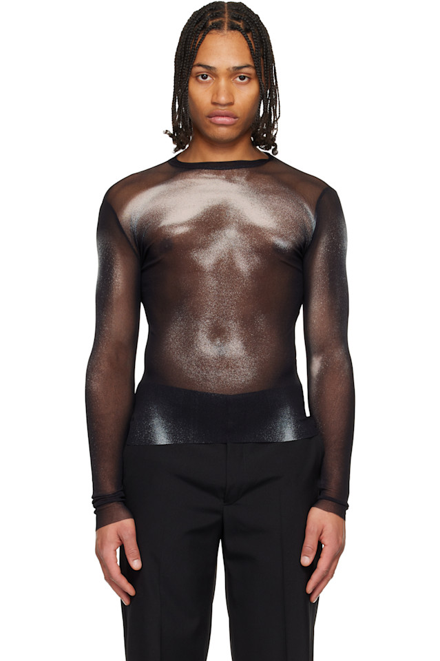 

Jean Paul Gaultier Черно-Белый топ «серебряная пыль для тела»